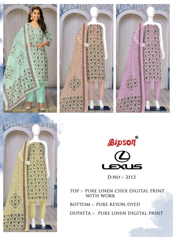 Bipson Lexus 2112 Linen Designer Dress Material Collection